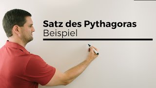 Satz des Pythagoras Beispiel quotAbgeknickter Baumquot  Mathe by Daniel Jung [upl. by Kelsi]