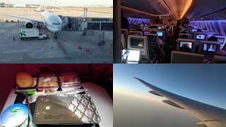 15 Hours Flight in Economy Class  🇧🇷 SAO PAULO ✈️ DOHA 🇶🇦  Qatar Airways  Boeing 777200LR [upl. by Ahsir]