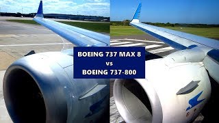 Boeing 737 MAX 8 7378 vs Boeing 737800 engine spoolup sound [upl. by Idnis]