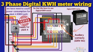 3 Phase Digital KWH meter connection  how to connect taping meter [upl. by Gabriello]