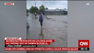 Inundatii în Galați Doi oameni au muritm iar alte zeci sunt evacuați [upl. by Rabka]