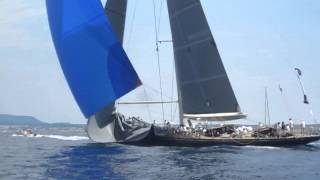 JClass Lionheart spinnaker hoist Day 2 Superyacht Cup 2014 [upl. by Riada]