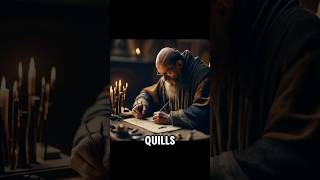 Medieval Monks Crafting Quills shorts medieval bible [upl. by Unders]