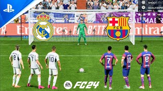 FC 24  Ronaldo Haaland Mbappe vs Messi Neymar Lewandowski  Madrid v Barca  Penalty Shootout  PS5 [upl. by Fancy]