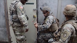 Marines and Army Combat Engineers Conduct Explosive Door Breaching [upl. by Scotney]