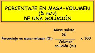 PORCENTAJE MASAVOLUMEN ¡SUPER FÁCIL [upl. by Gelasius]