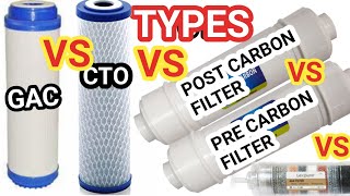 WHAT ARE DIFFERENCES BETWEEN PRE CARBON FILTERPOST CARBON FILTERCTO GAC  WATER FILTER HINDI [upl. by Cheshire]