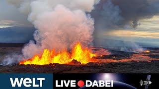 GEWALTIGES NATURSCHAUSPIEL Vulkan Mauna Loa auf Hawaii gigantische mengen Lava  WELT Live dabei [upl. by Brom]