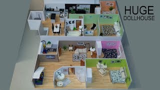 DIY Miniature HUGE DOLLHOUSE with Basement [upl. by Anialed]