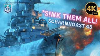 6 KILLS  Battleship SCHARNHORST  WOWS Replay  World of Warships [upl. by Ohnuj]