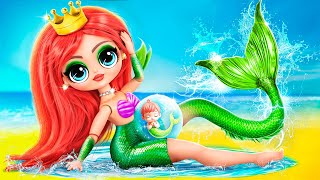 How to Become a Mermaid Extreme Transformation 31 LOL OMG DIYs [upl. by Suh]