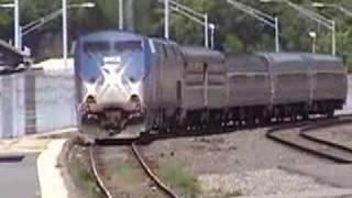 CSX MBTA and Amtrak Trains at Worcester MA [upl. by Mlohsihc440]