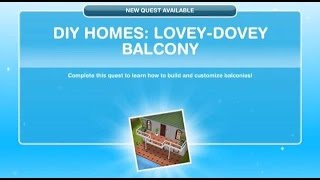 The Sims Freeplay  DIY Homes LoveyDovey Balcony Görevi [upl. by Lletnahc381]