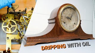 Very Oily 1935 Ingraham Mantel Clock Restoration [upl. by Tara]