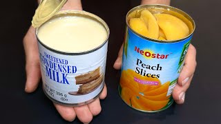 Beat condensed milk with peaches The best nobake summer dessert [upl. by Von]