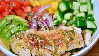 Ensalada de Pollo Riquisíma y Baja en Calorias perfecta para bajar de peso [upl. by Endor533]