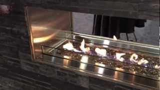 Outdoor Linear Gas Fireplace Patio Heater Gas Propane Natural Video Burn [upl. by Aihtak]