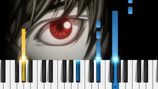 Death Note Opening 1  quotThe Worldquot  EASY Piano Tutorial [upl. by Seldan]