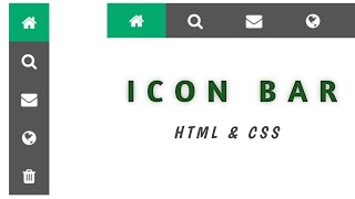 How To Create Icon Bar Using HTML amp CSS  YouTube Html Tutorial [upl. by Llert317]