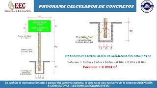 PROGRAMA CALCULADOR DE CONCRETOS Aplicación en Cimentación de Señalización Ambiental [upl. by Shama]