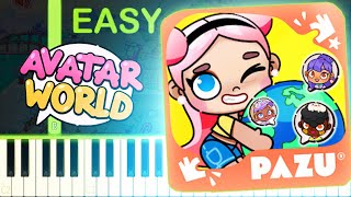 AVATAR WORLD THEME  EASY Piano Tutorial [upl. by Eellehs]