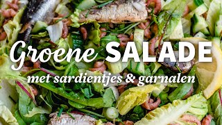 Groene SALADE met SARDIENTJES en GARNALEN  Koken met Richard 1 [upl. by Calvert]