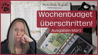 Wochenabschluss 4 Märzbudget 😱 NICHT im Budget  SPAREN umschlagmethode budgetplanung vlog [upl. by Notfilc184]