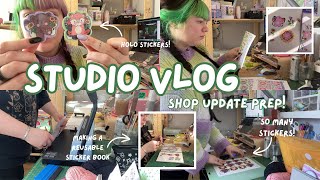 Making 100 stickers with my Cricut ✨ Spring shop update ✨ small business art studio vlog [upl. by Lotz]