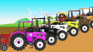 learning colors for Children to Learn with Tractor Farm Vehicles  Tractor tractor cartoon [upl. by Seamus]