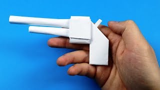 How to Make Easy Paper Origami Gun Pistol Tutorial [upl. by Ibba76]