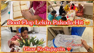 Chicken Bread Pakoda Banaye  Ghar Sajane Ke Liye Samaan Mangvaya😍  Small Flower Arrangement Tip [upl. by Inava658]