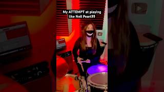 Rocker Girl ATTEMPTS to play LIKE NEIL PEART😱 shorts [upl. by Akimert]