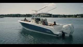 Boston Whaler  330 Outrage  Launch Video [upl. by Acirretal]