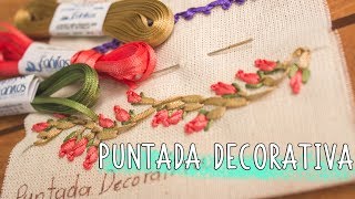 Bordado a mano Puntada decorativa  1 fácil de hacer Easy Hand embroidered decorativas stitches [upl. by Enyalahs]