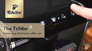 How to use espresso coffee machine – The Tchibo setting large Americano coffee cup [upl. by Nnylf]