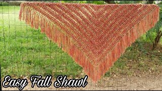 Easy Crochet Shawl Tutorial  Crochet Shawl for beginner  Bag O Day Crochet [upl. by Phillane]