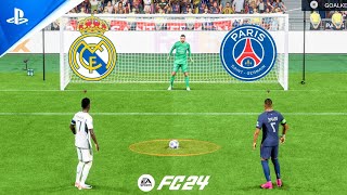 FC 24  Vinicius Jr vs Mbappe  Real Madrid vs PSG  UCL FINAL  Penalty Shootout  PS5 Gameplay [upl. by Ataynek891]