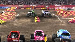 Monster Jam  Monster Energy Vs Lucas Oil Crusader Monster Truck from Tampa  2013 [upl. by Yenruogis]