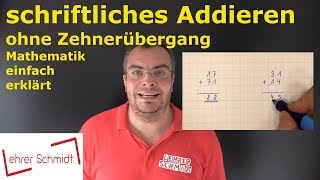 schriftliches Addieren ohne Zehnerübergang  Mathematik  einfach erklärt  Lehrerschmidt [upl. by Nosaj]