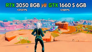 RTX 3050 8GB vs GTX 1660 Super 6GB Fortnite Low Meshes 400FPS [upl. by Sesmar]