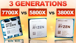 3 Generations TESTED — AMD 7700X vs 5800X vs 3800X [upl. by Maze]