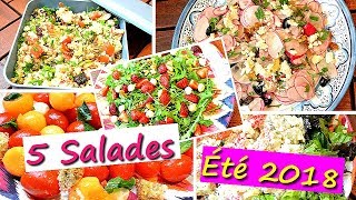 HEALTHY MEAL PREP  5 SALADES D’ÉTÉ 5 MINUTES TOP CHRONO [upl. by Ainomar]