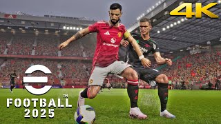 eFootball 2025  Manchester United vs Arsenal  Gameplay Full Match PC™ 4K60 [upl. by Subak351]