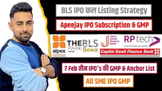 BLS IPO Listing  Apeejay IPO Subscription  All IPO GMP  SME IPO  Jayesh Khatri [upl. by Leerzej182]