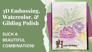 3  Watercolor 3D with Gilding Polish [upl. by Sharleen]