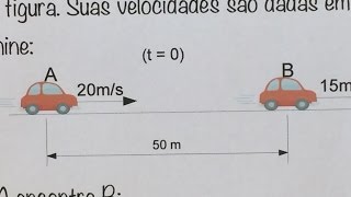 FBNET  Cn2  Dois carrinhos no mesmo sentido na mesma trajetória  tempo e ponto de encontro [upl. by Conall]