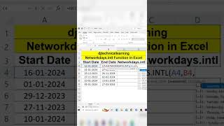 Networkdaysintl Function in Excel exceltips exceltech excelfansonly exceltricks networkdays [upl. by Ggerc]