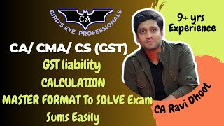 GST Calculation  GST Liability Calculation  Solve GST Sums in Exams  CA Final  CA Inter [upl. by Sarkaria]