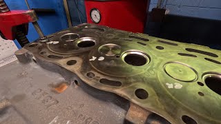 CATERPILLAR CYLINDER HEAD 3 ANGLE VALVE JOB [upl. by Nyleahcim]