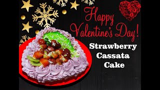 Strawberry Cassata Cake Without Oven  स्ट्रॉबेरी केक  Valentines Day Special  Classicraft [upl. by Lore398]